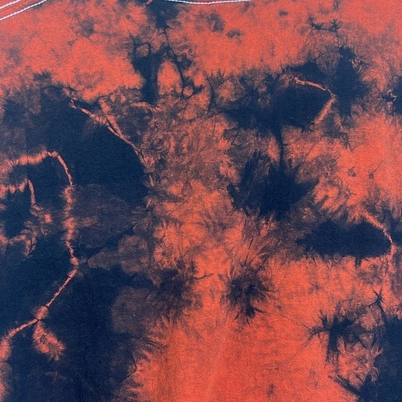 Gildan - Burnt Orange And Black Tye Dye Korn Band Graphic Short Sleeve T Size M - Picture 9 of 9